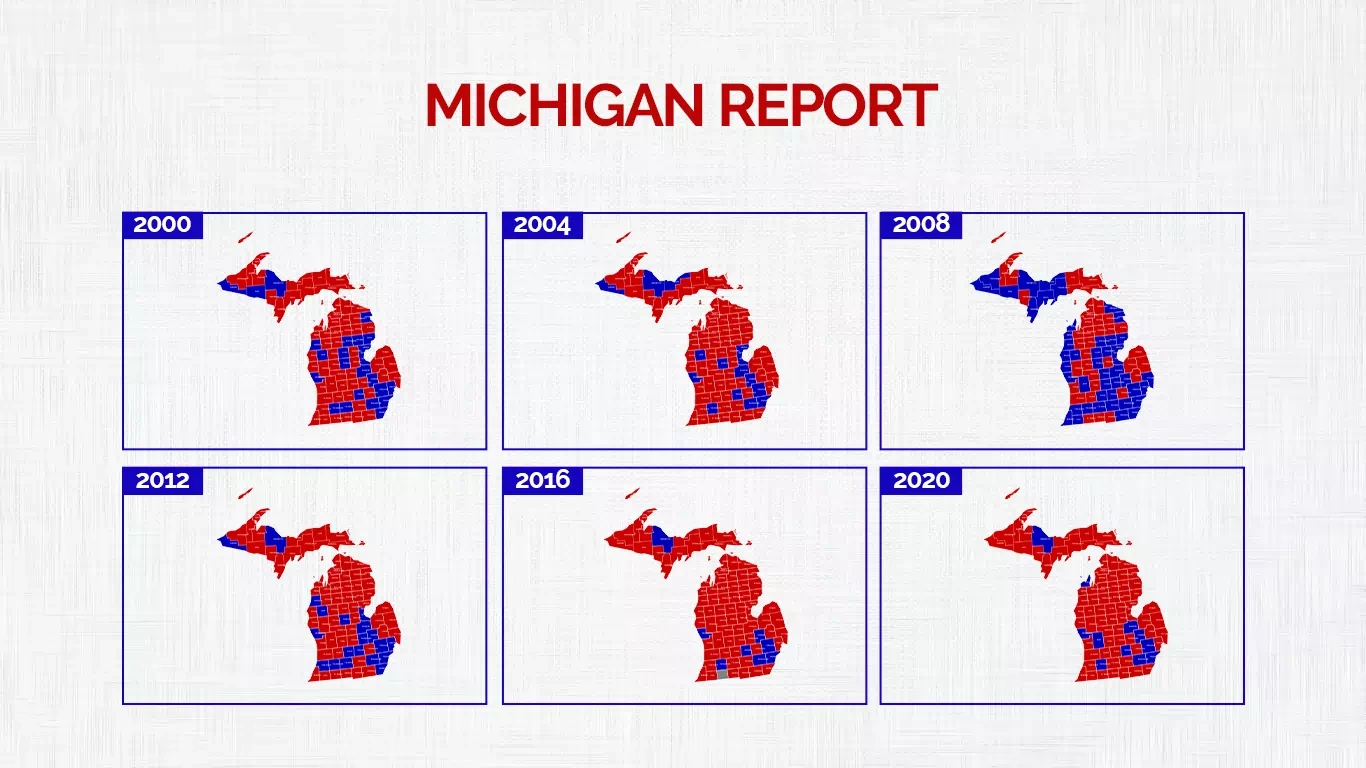 Michigan 2020 Presidential Elections Compared to 2016 or 2008 for Vice President Joe Biden